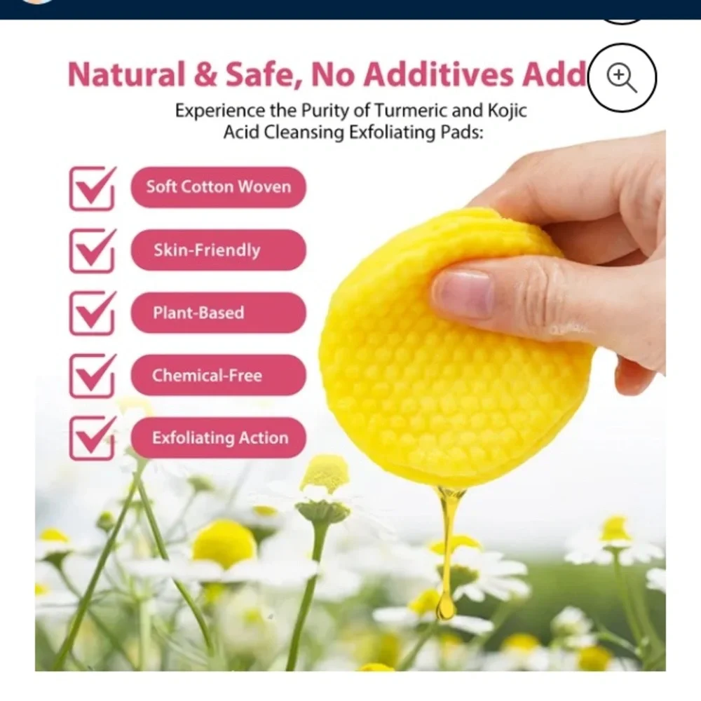 80 Kojic Acid Turmeric Cleansing Pads Face Mild Non-Irritating All Skin Type